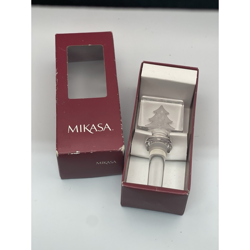 Mikasa Christmas Tree Bottle Stopper Crystal Holiday Accents T8601/900 Clear